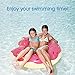 Ovinm 47 Inch Strawberry Donut Inflatable Pool Float - Including 2 Pieces Donut Inflatable Drink Floats and 1 Piece Air Pump Inflator (Strawberry Donut)