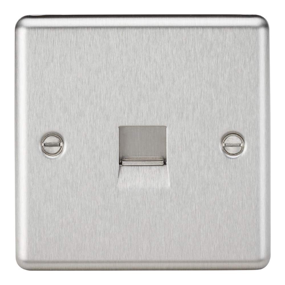 Knightsbridge CL73BC Telephone Master Outlet, Rounded Edge Brushed Chrome