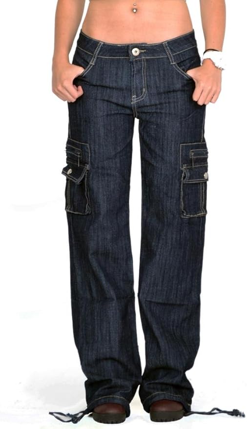 black denim cargo pants womens