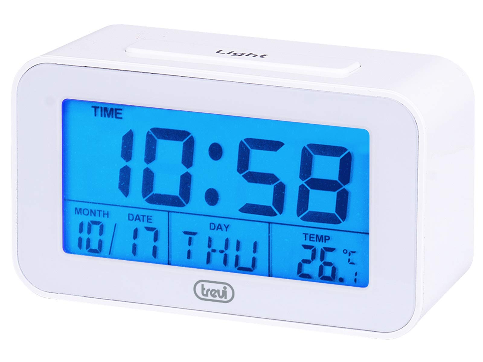 Trevi Alarm Clock, White, One Size