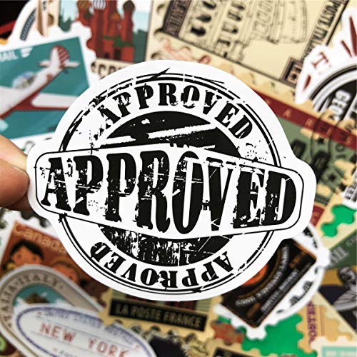 50PCS Vintage World Famous Stamps Stickers Retro Stamp Waterproof Sticker Laptop Car Bicycle Suitcase Computer Water Bottle Mobile Phone Stickers Decals (Vintage 2) - Thumbnail 4