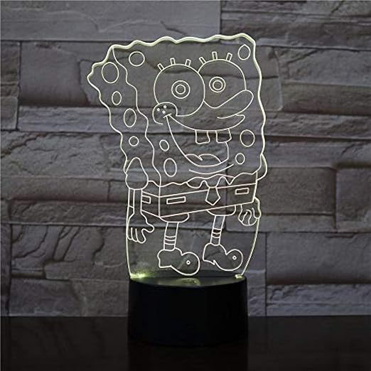 Veilleuse Bob L Eponge Lampe De Table Chambre 3d Hallucination Chambre Decoration Lampe Enfant Enfant Bebe Nuit Lumiere Dessin Anime Nuit Lumiere Led Amazon Fr Luminaires Et Eclairage