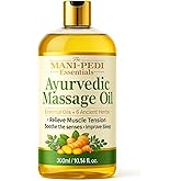 Ayurvedic Massage Oil enriched with Clove, Almond, Lemongrass & Lavender Oils & 6 Ancient Herbs. Relieves Muscle Tensions, Calms Nerves, Soothes. 100% Natural 300ml