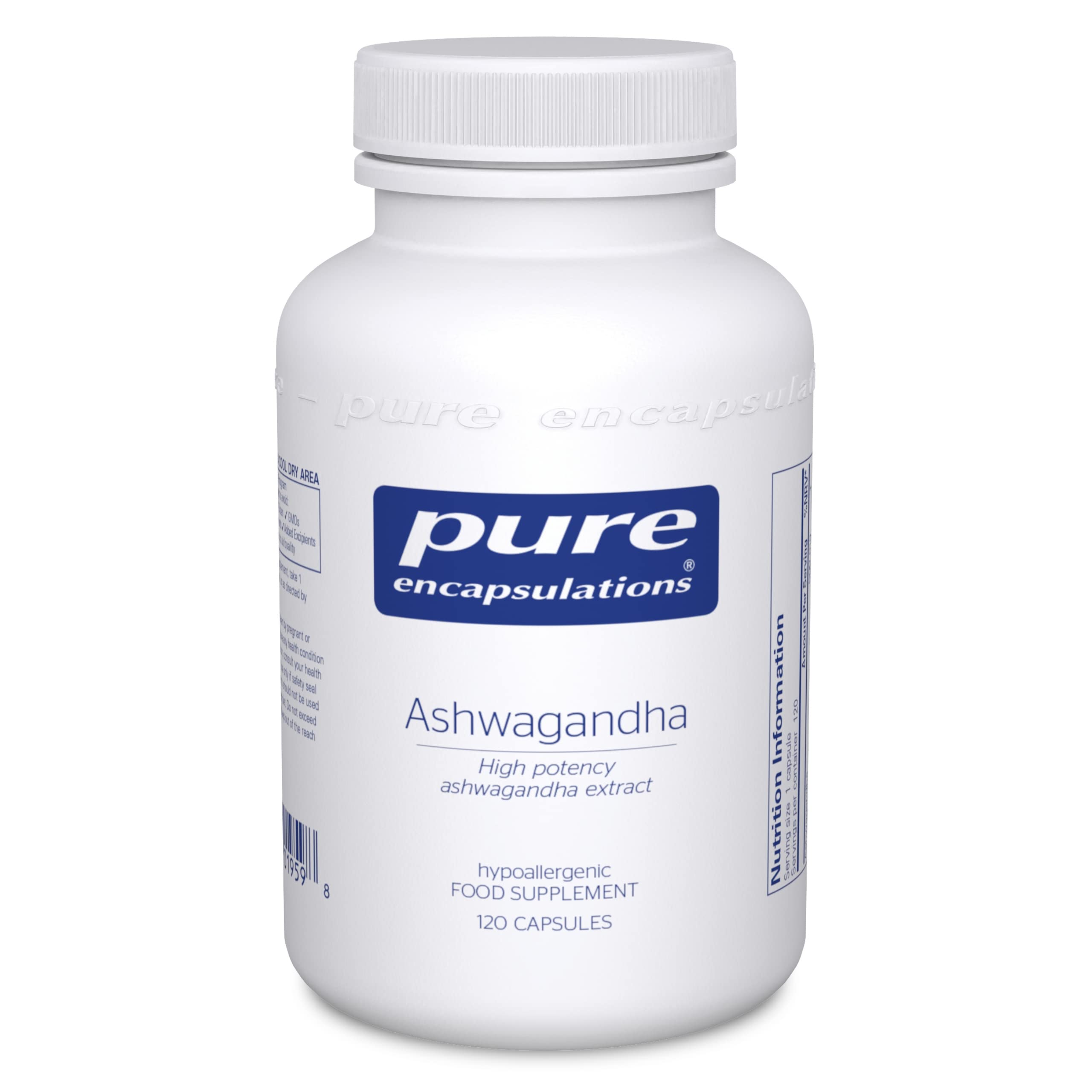 Pure Encapsulations Ashwagandha High Potency Extract 500mg - Indian Ginseng Supplement for Cognitive & Joint Function, 120 Vegetarian Capsules
