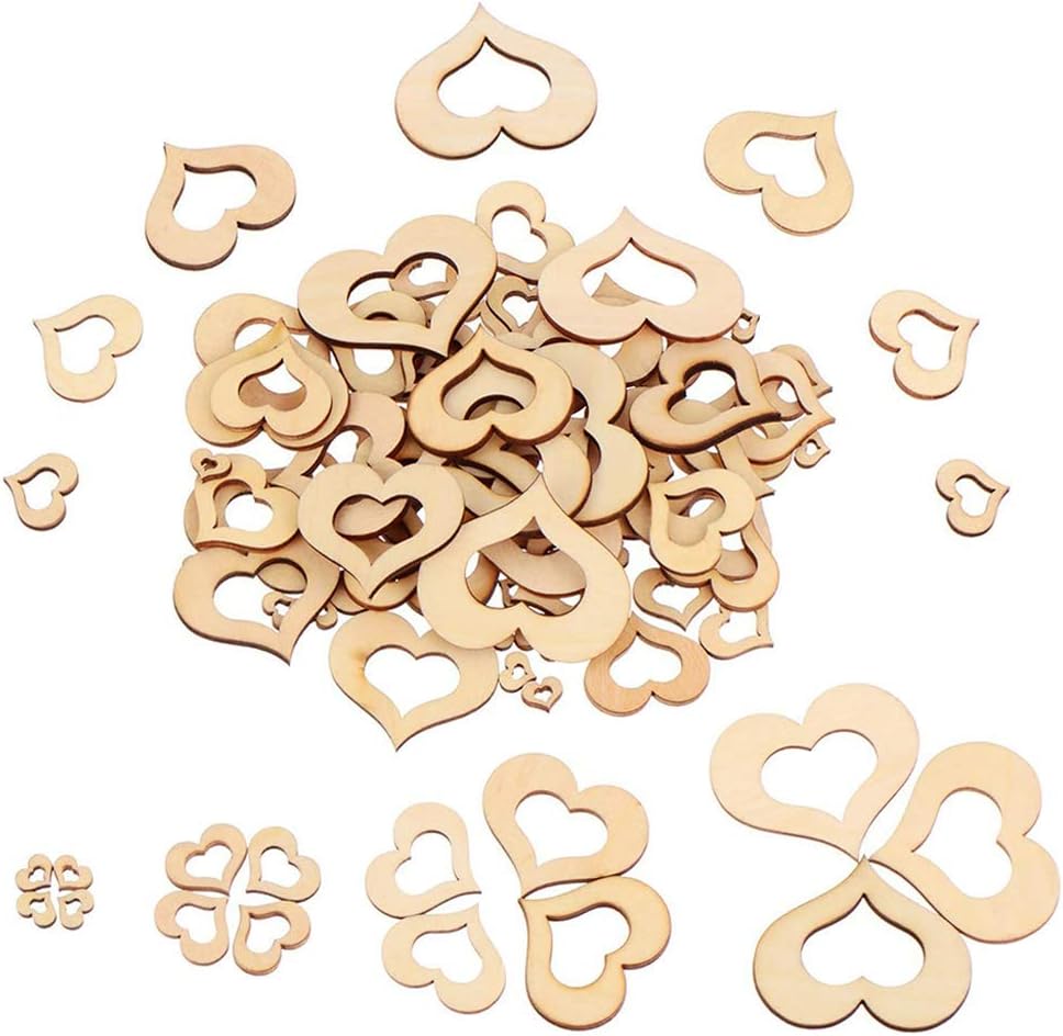 50 Holzherzen Aus Buxbaum - 5cm Für Hochzeitsdeko & Bastelprojekte, Naturholz