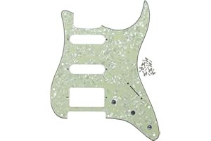 IKN 11 Hole HSS Pickguard Guitar Scratch Plate for American/Mexican Made Standard ST Modern Style Guitar Replacement, 4Ply Vi