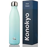 Konokyo Insulated Water Bottles,25 oz Double Wall Stainless Steel Vacumm Metal Flask for Sports Travel,Mint
