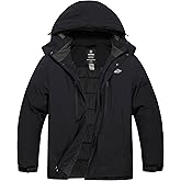 wantdo Men's Big and Tall Ski Jacket Waterproof Snowboarding Jacket Windproof Winter Coat with Hood