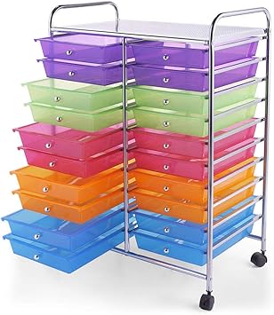 Amazon Com 20 Drawer Rolling Storage Cart Scrapbook Paper Office