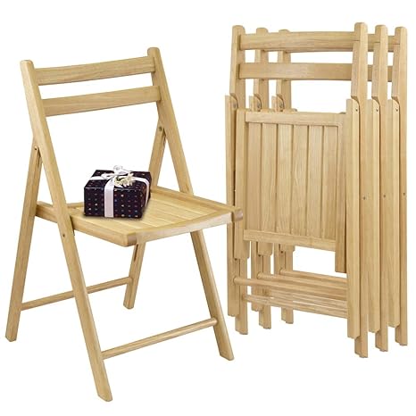 Winsome Wood Folding Chairs Natural Finish Set Of 4