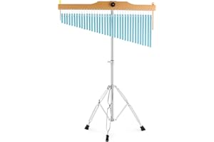 EASTROCK 36 Note Chimes Musical Instruments Percussion Instrument Single-row Chime Bar Chimes Percussion Height-Adjustable Stand Blue