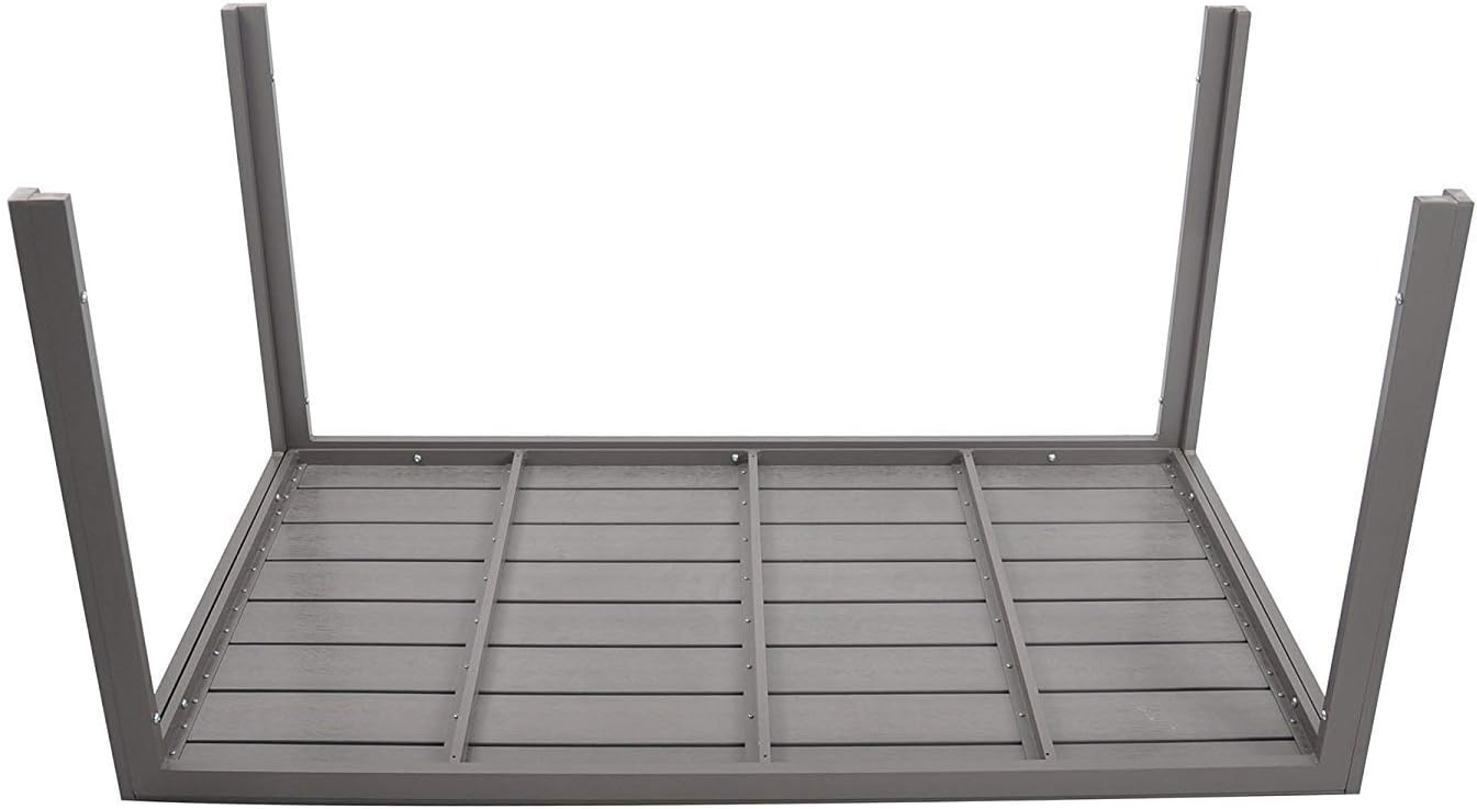 Patio Dining Table Outdoor Aluminum Rectangle Table,All Weather Resistant,Size 55.1”L X 31.5”W X 28.3”H,Gray: Kitchen & Dining