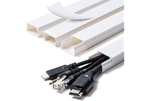 CADONO Cord Hider, 58in Cable Hider, Cord Covers for Wires on Wall, Paintable Cable Cover Raceway, Wire Hiders for TV on Wall, Cord Concealer, Cord Cable Management, 4X L14.5 W0.96 H0.58in, White