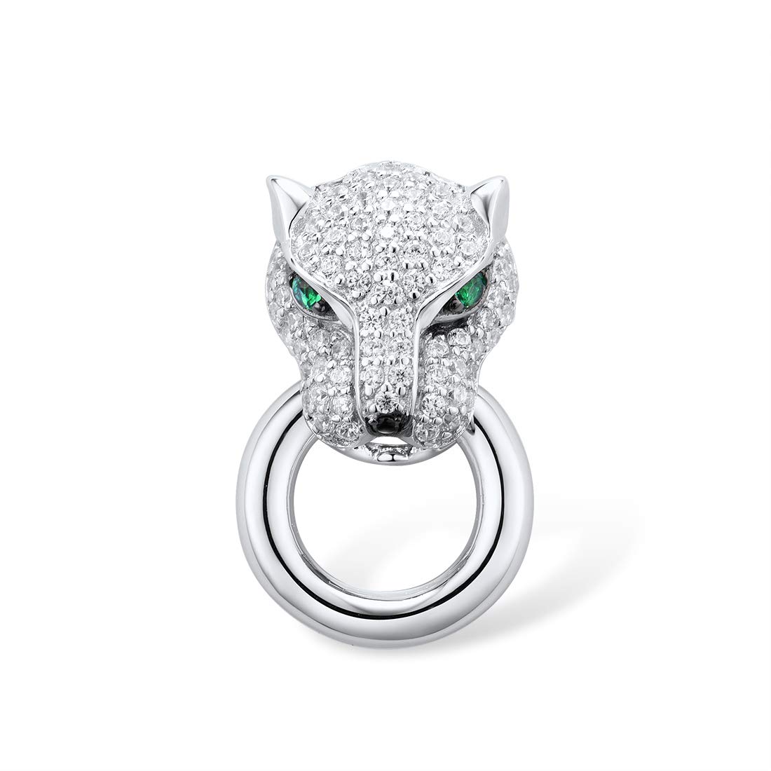 Santuzza Panther Pendant 925 Sterling Silver Cubic Zirconia Green Spinel Leopard Pendants for Women — image 1