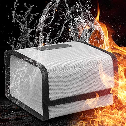 Lipo Safe Bag 2PCS Fireproof Explosion-Proof Bag for Lipo Battery Storage and Charging, Non-Itchy Silicone Coated Lithium Battery Guard Safe Bag Small
