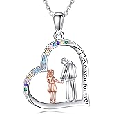 YFN Daughter Gifts from Dad 925 Sterling Silver Daughters Heart Necklace Birthday Christmas
