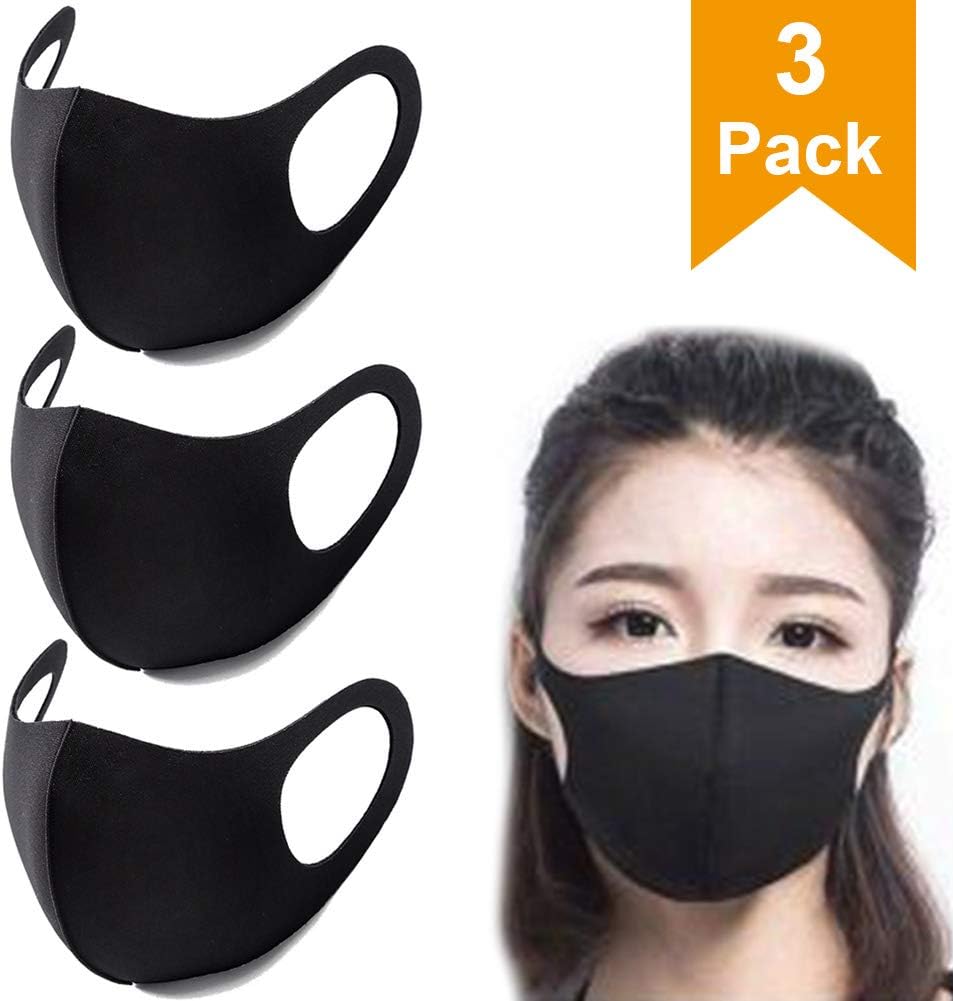 3 Pack Unisex Face Mouth Mask, Washable Reusable Anti Dust Face Mask for Cycling Camping Travel - Protection from Dust, Pollen, Pet Dander, Other Airborne Irritants