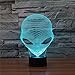 3D Illusion Alien Night Light,Abstractive LED Acrylic Desk Lamp with 7 Color Change Touch White Crack Base for Holiday Birthday Xmas Children's Gift