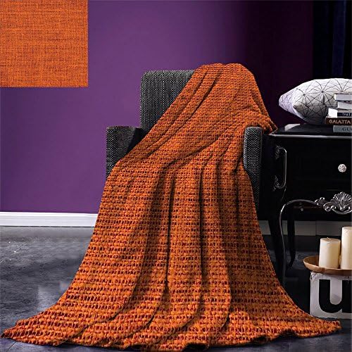 smallbeefly Burnt Orange Throw Blanket Rough Texture Close up Thick Fabric Image Print Country Living Rustic Style Warm Microfiber All Season Blanket for Bed or Couch Burnt