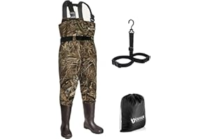 OXYVAN Chest Waders with Boots for Men & Women, Nylon/PVC Lightweight Fishing Wader with Boots Hanger