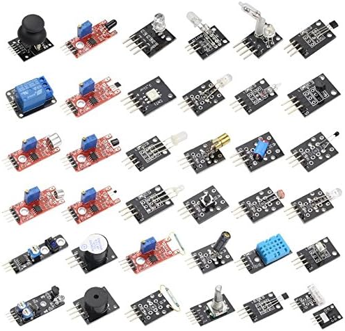 Queenlink 37 in 1 Sensor Modules Kit for Arduino Uno R3, Mega 2560, Nano and Raspberry with Box. Source Code and Guide in DVD