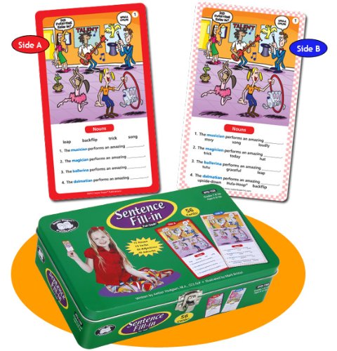 Super Duper Publications Sentence Fill-in Fun Deck Flash Cards Educational Learning Resource for Children