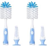 Multifunctional Cleaning Brush, Baby Bottle Brush, Bottle Brush Cleaner | Rotate The Suction Cup to Obtain The Small Bristle Brushes Set