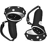TNP Controller Grips Cover for Oculus Quest 2 / Meta Quest 2 Knuckle Strap VR Touch Controller Hand Grip Cover Protector Sleeve with Anti-Throw Adjustable Straps (Black)