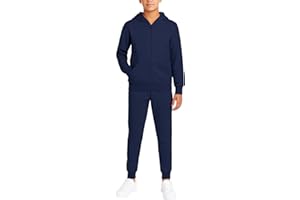 Quad Seven Boys Sweatsuit Set - 2 Piece Solid Fleece Boys Zip up Hoodie and Athletic Jogger Sweatpants (Sizes: 5-18)