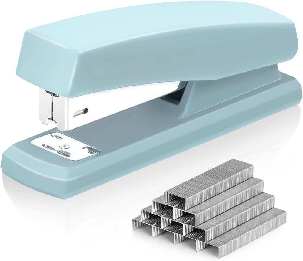 Deli Desktop Stapler 640 Staples 25 Sheet Capacity Blue