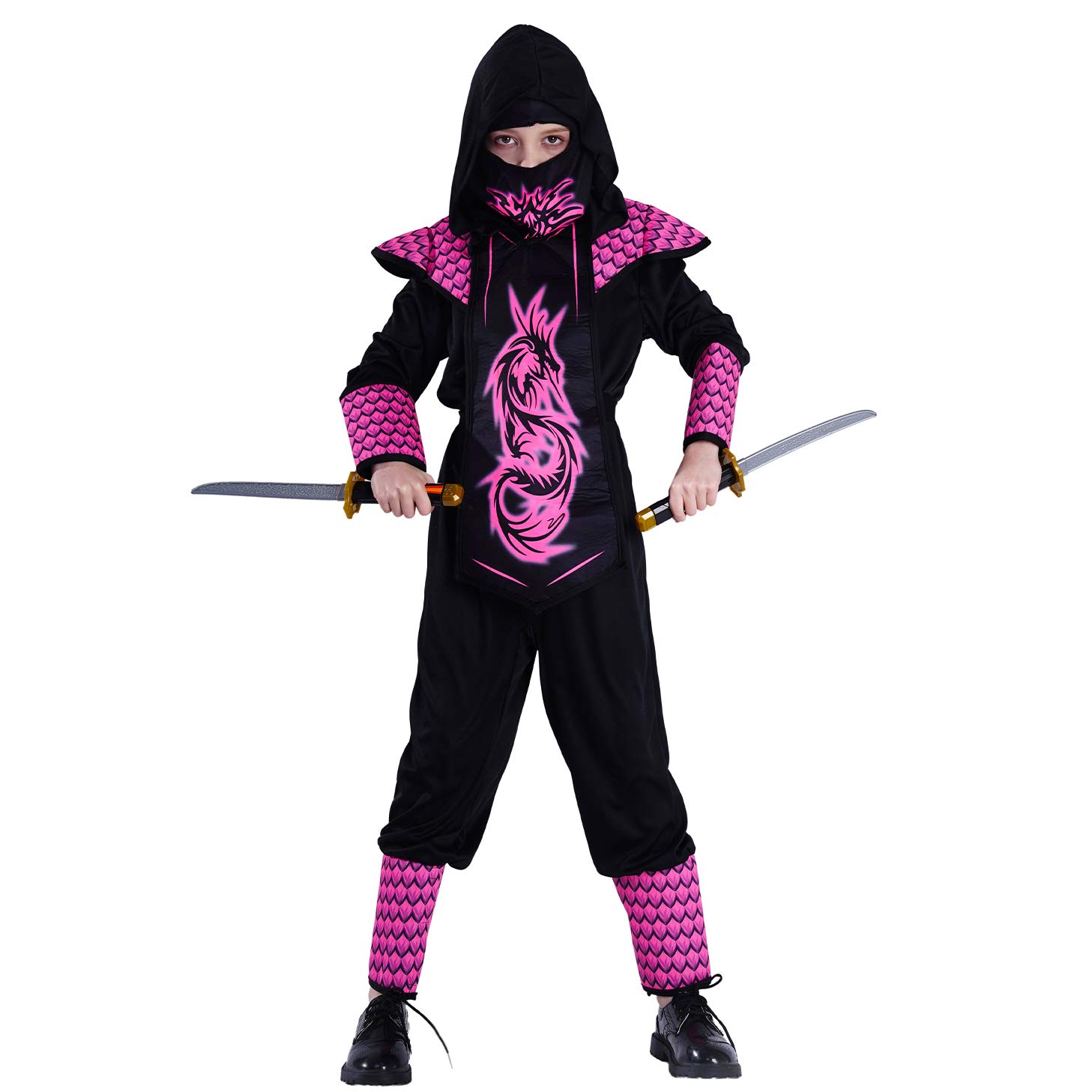 SEA HARE Girls Power Ninja Fancy Dress Costume (S:4-6Years)
