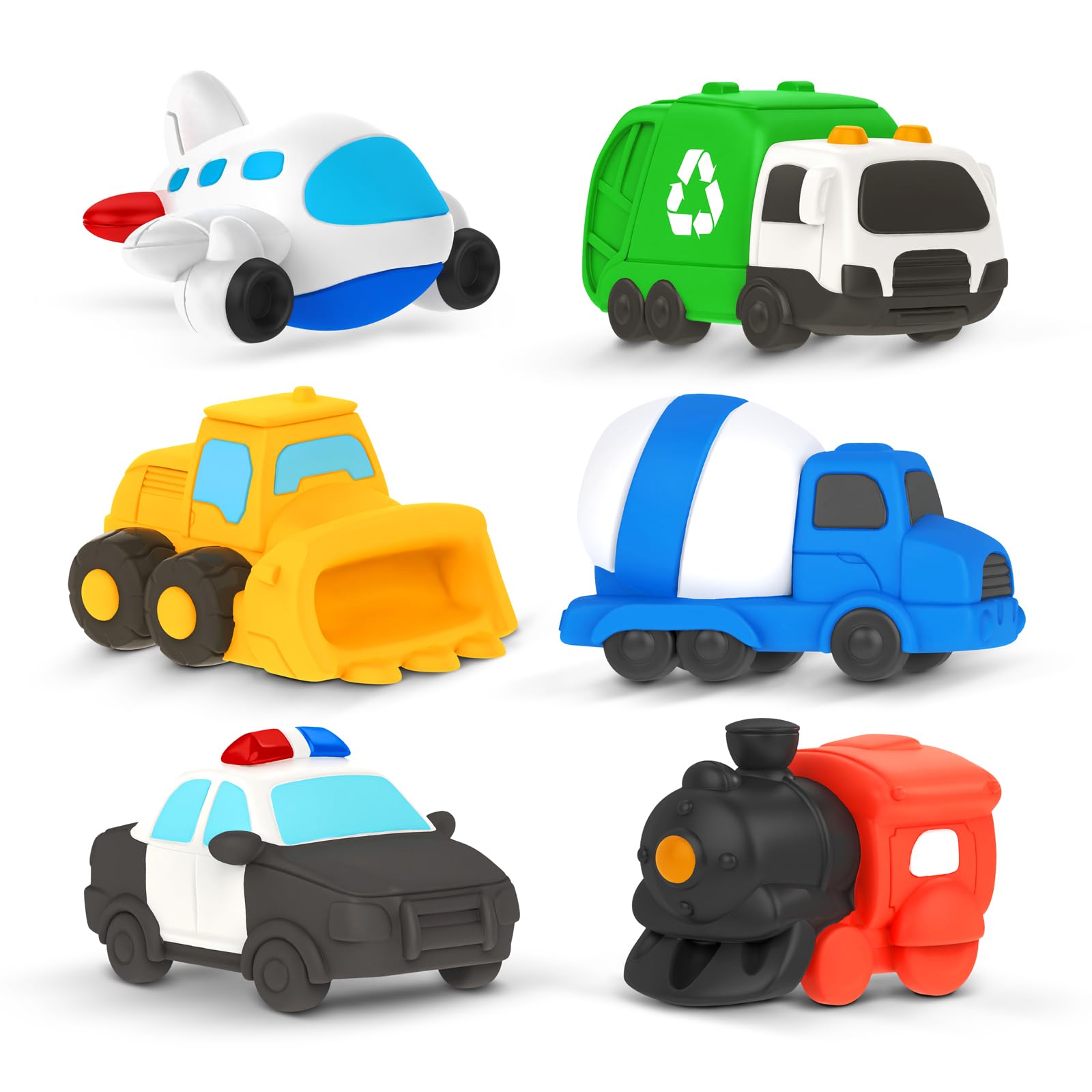 Photo 1 of Zippytots 6 PCS Vehicle Floating Bath Toys Mold Free Infant Bath Tub Toys for 12 Months - No Hole Bathtub Toys for Toddlers 1-3 Water Pool Toys for Baby Toddler Ages 1+