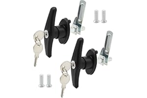 EATAKWARD Truck Cap Topper Camper Shell Locking T-Handle, Left and Right Keyed Alike Black T-Handle Lock Kit, Suitable for Tr