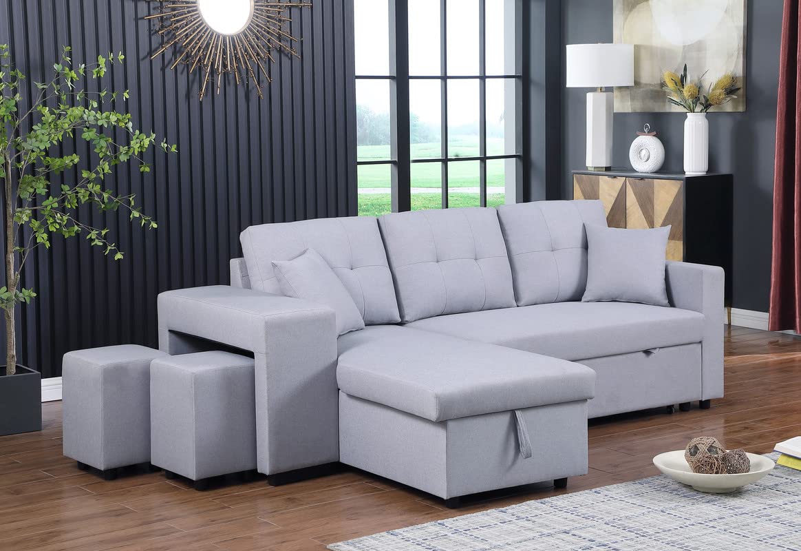 TUTB 93'' L-Shape Convertible Sleeper Sectional