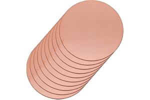 Uxney Copper Round Plate,1-3/16"Diameter 24Ga 0.5mm Thickness Copper Metal Sheet for Crafts,DIY, Jewelry, Electrical, Repair, Industrial(10 Pac)