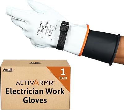 Ansell ActivArmr 96-002 Electrician Leather Glove Protectors Size M