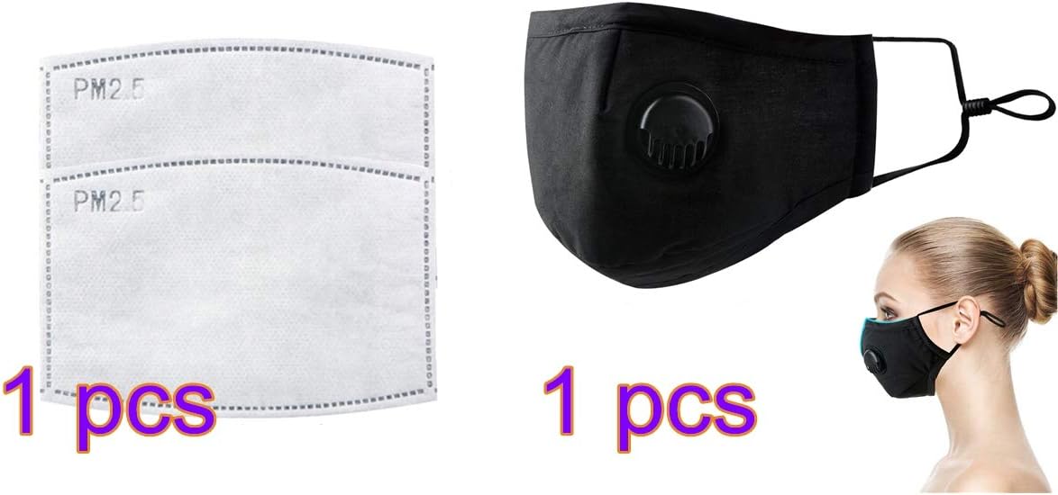 ADSRO Adults Dust Breathing Mask Activated Carbon Dustproof Mask with Fan Filter Cotton Sheet and Valves face masks for Smoke Protection Exhaust Pollen PM2.5 Pollution Respiratory Masks
