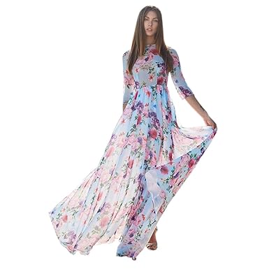 Damen Maxikleid Kleider Lang, Kanpola Elegant Party Madi Kleid Boho Blusenkleider Cocktailkleider Partykleid Abendkleider Fes