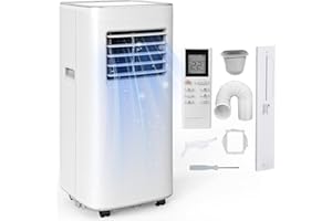 COOLBLUS 8500 BTU Portable Air Conditioners Cool Up to 360 Sq.Ft,3 IN 1 portable ac unit with Remote Control/LED Display/24Hrs Timer/Window Installation Kit & Screwdriver,White