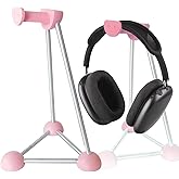 Headphone Stand, Desktop Headset Holder, Desk Earphone Stand, Gaming Headsets, for SteelSeries/Logitech/HyperX/Sony/Beats/Sennheiser/Anker/Xbox, and All Headphones.(Red) (Pink)