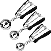 HOMURE H Cookie Scoop Set, Include 1 Tbsp/2 Tbsp/3 Tbsp, Cookie Scoops for Baking Set of 3, 18/8 Stainless Steel, Good Grip,