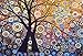 YEESAM ART New DIY Paint by Number Kits for Adults Kids Beginner - Fortune Tree Abstract Charming Autumn 16x20 inch Linen Canvas - Stress Less Number Painting Gifts