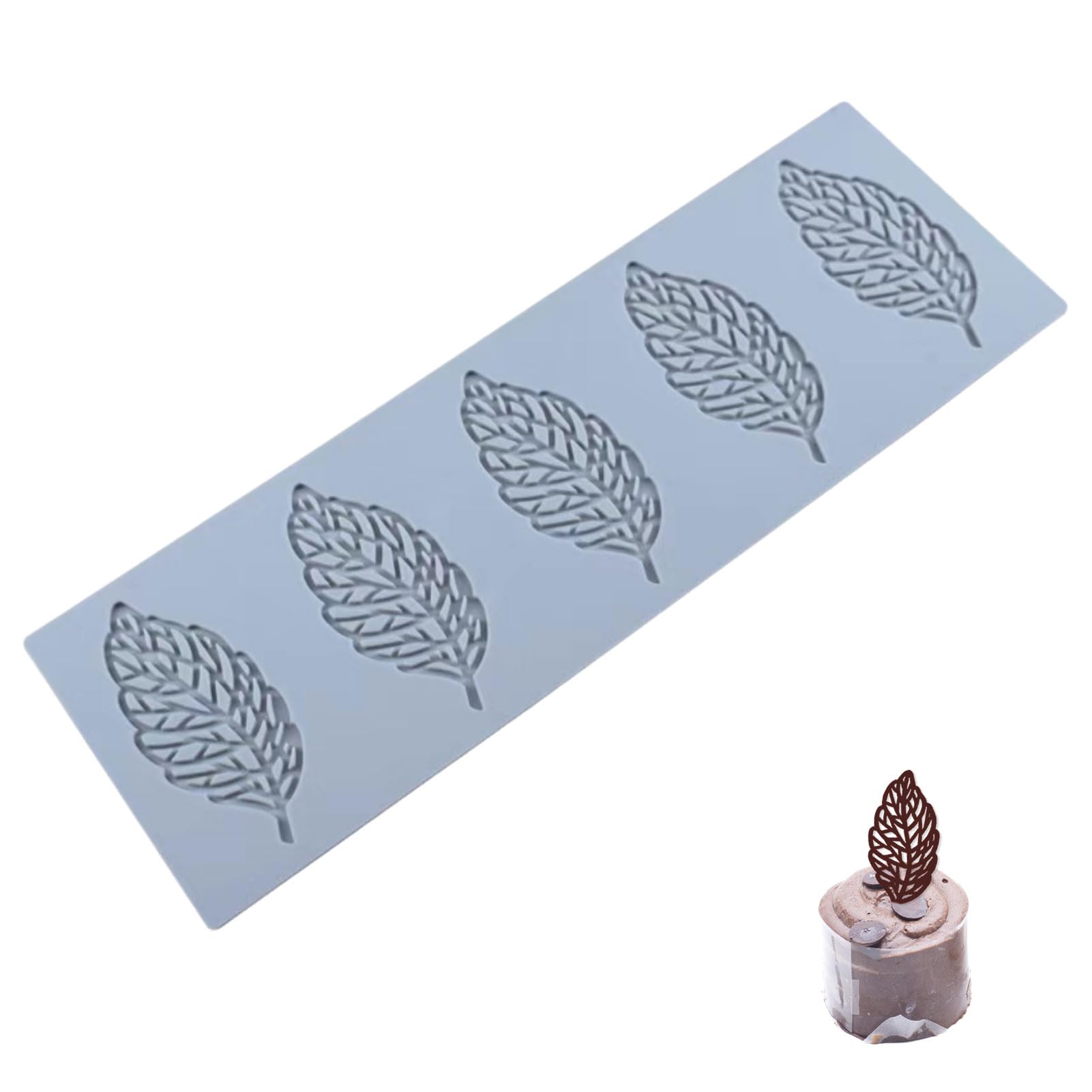 Silicone Leaf Molds for Cake, Leaves Shape Cake Fondant Mold, Flexible Lace Leaf Candy Moulds for Chocolate Resin Soap Baking Craft Decorations, Tuile Embossing Silicone Mat for Cake Decorating