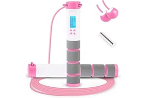 WASTOU Jump Rope, Digital Weighted Handle Workout Jumping Rope with Calorie Counter for Training Fitness, Adjustable Exercise Speed Skipping Rope for Men, Women, Kids, Girls