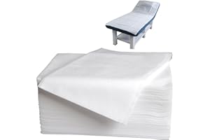 Biubumtu 100 Pcs 31.5" x 71" Disposable Bed Sheets Waterproof Massage Table Sheets Non Woven Fabric SPA Bed Cover (White)