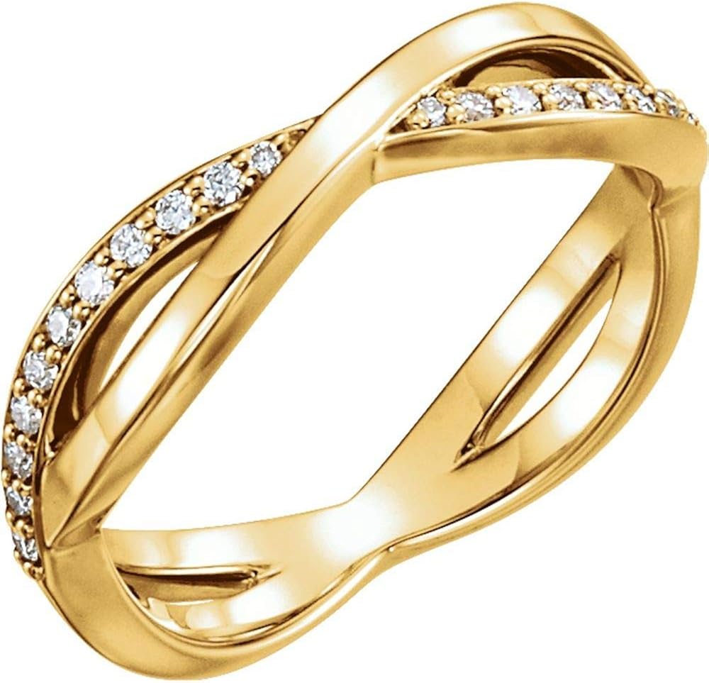 14ct Yellow Gold Diamond InfinityInspired Ring (1/5 cttw), Size N 1/2