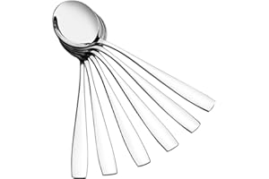 Obston 12 Piece Round Soup Spoon, Stainless Steel Bouillon Spoon