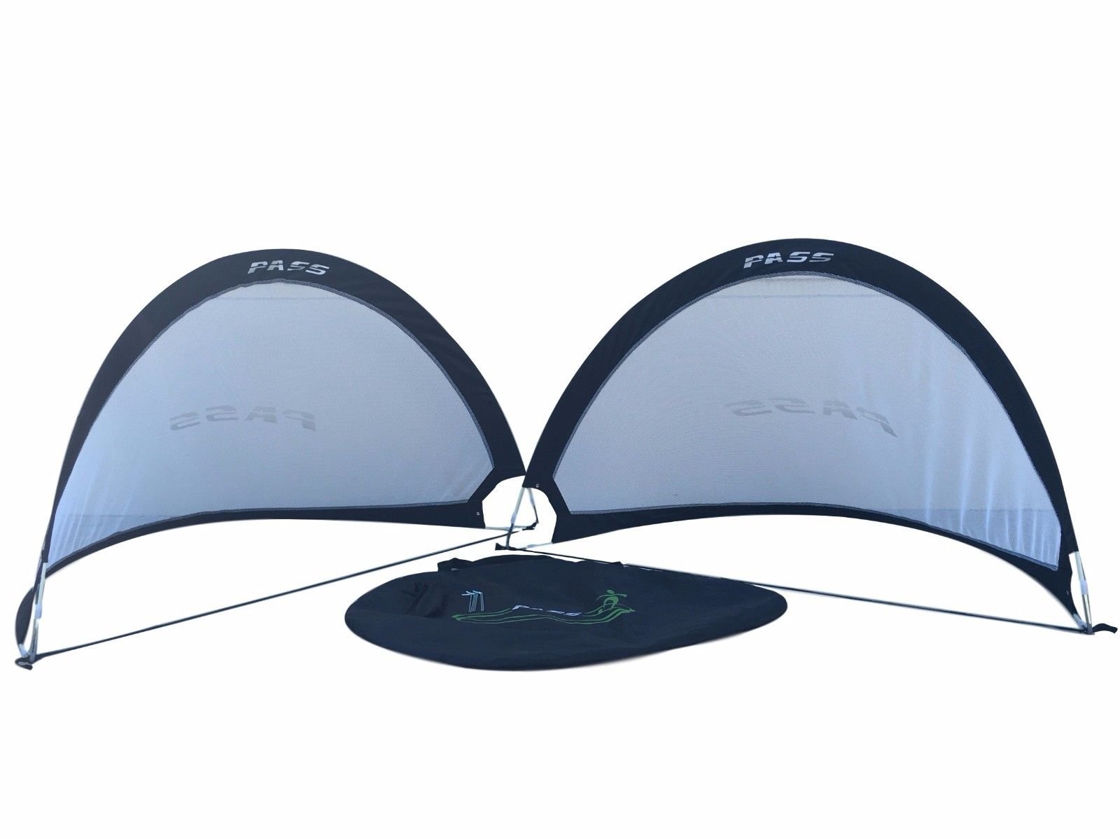 Photo 1 of ** SIMILAR** PASS 5 "Footer Pop up/Fold-able & Portable Soccer Football Nets. Two 5 Ft. x 3 Ft. Goals (Pair). Comes with Carry Case, One Year Warranty and Free Training Cones. (Black)