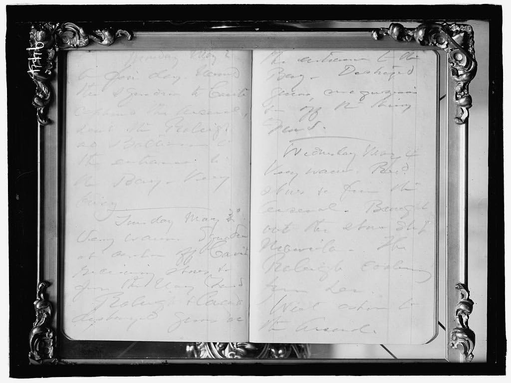 24 x 18 Art Canvas Wrapped Framed Print of Dewey, George Admiral, U.S.N. Pages from Diary 1910 Harris & Ewing 96a