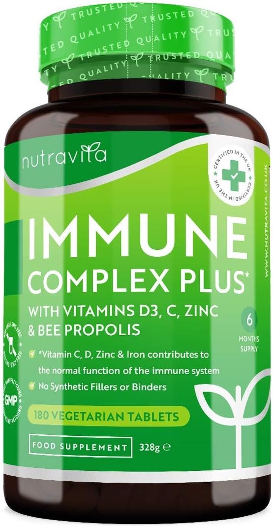 Immune Complex Plus Supplement with Vitamins D3, C, Zinc and Bee